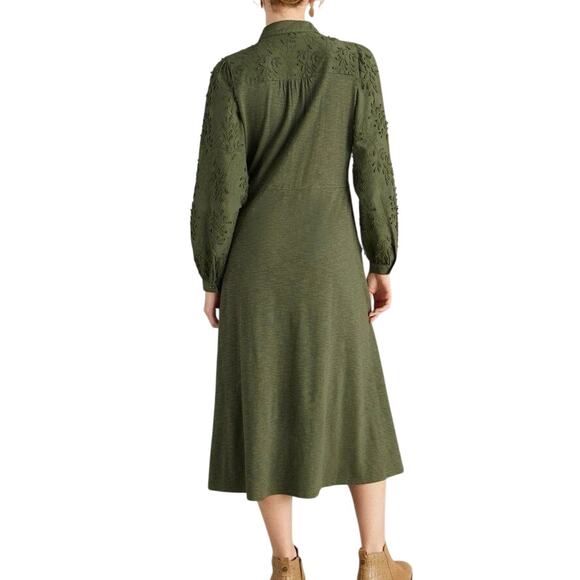 WHITE STUFF Rua Embroidered Dress in Dusty Green Size 12 New with Tag MSRP $144 - Picture 5 of 11